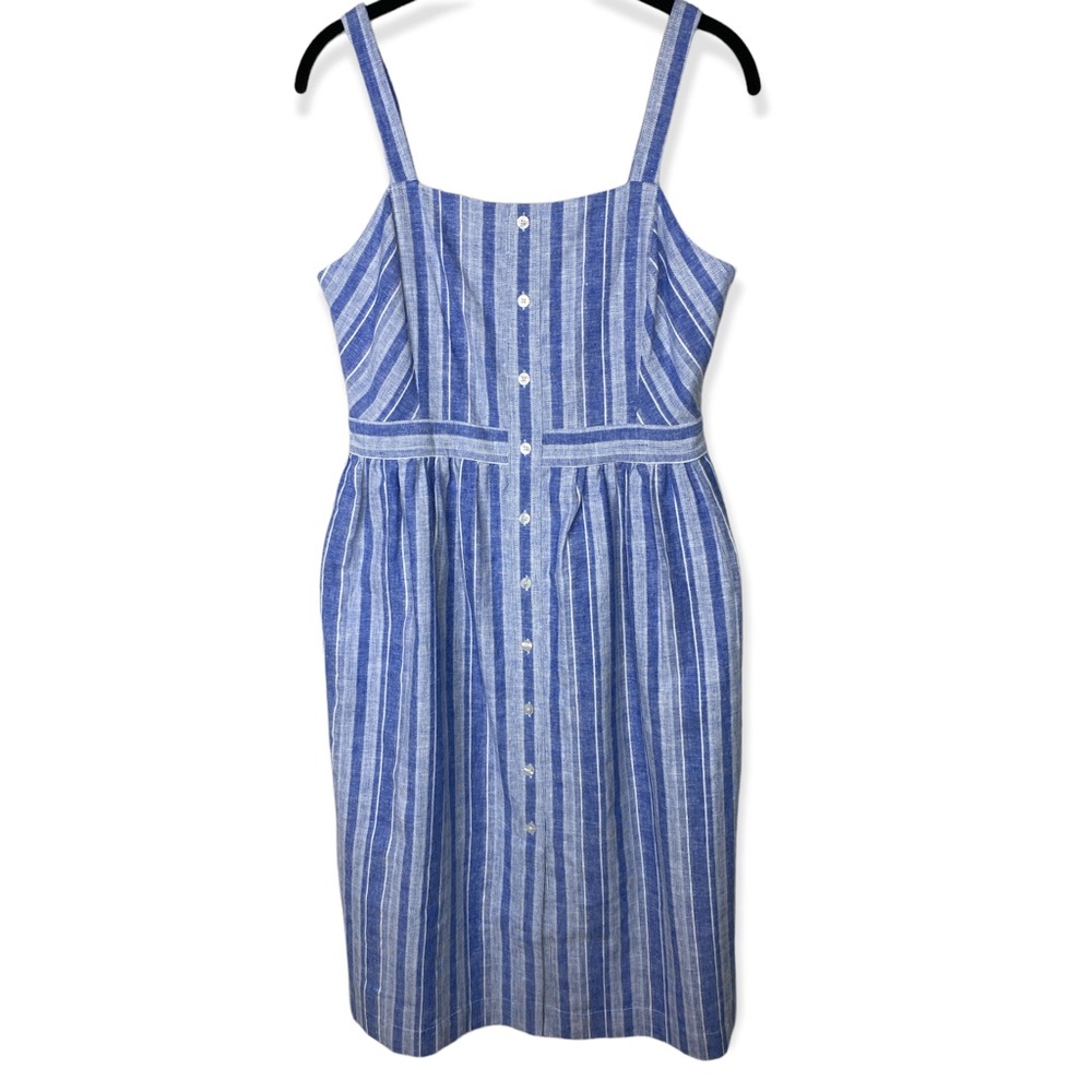 Draper James Blue White Striped Apron Dress Size: 6 - Picture 2 of 13